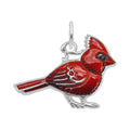 Painted Cardinal Charm in Sterling Silver