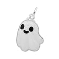 Painted Cute Ghost Charm in Sterling Silver