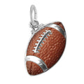 Painted Football Charm in Sterling Silver