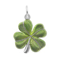 Painted Four Leaf Clover Charm in Sterling Silver