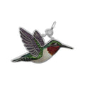 Painted Hummingbird Charm in Sterling Silver