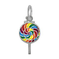 Painted Lollipop Charm in Sterling Silver