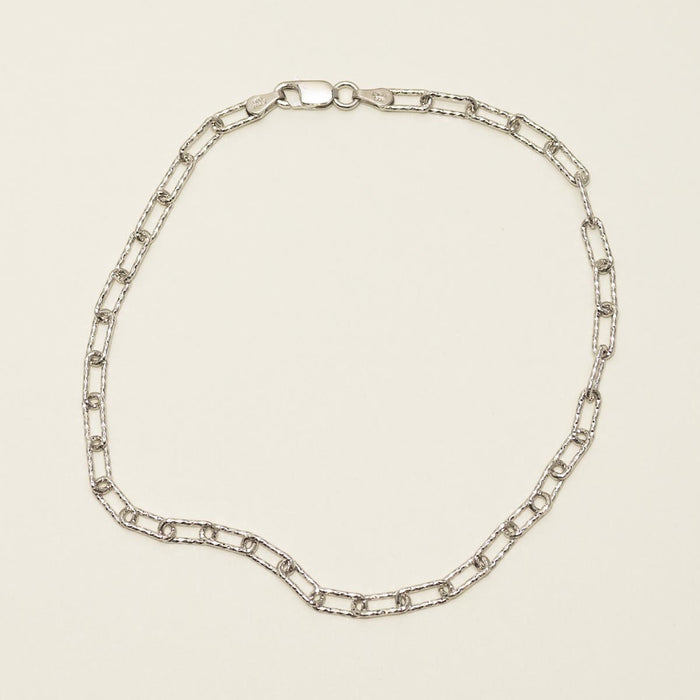 Paperclip Link Ankle Bracelet in Sterling Silver (9-10 inches)