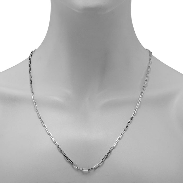 Paperclip Link Chain in Sterling Silver (24 inches)