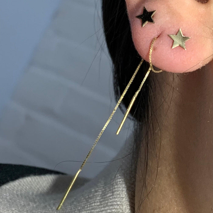 Passante Star Earrings in 18K Gold