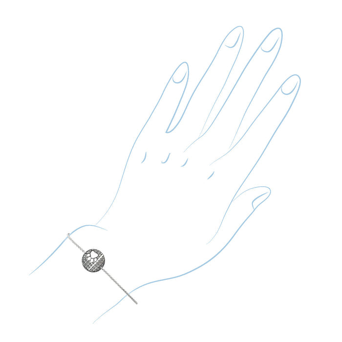Paw Print Cut Out Bolo Bracelet in Sterling Silver