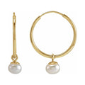 Pearl Endless Hoop Earrings