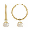 Pearl Endless Hoop Earrings