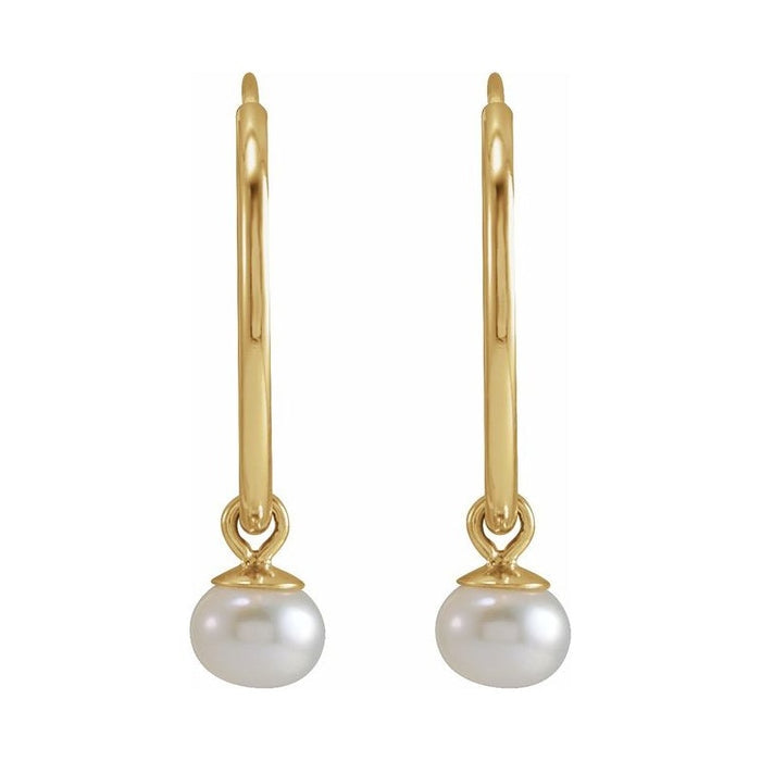 Pearl Endless Hoop Earrings