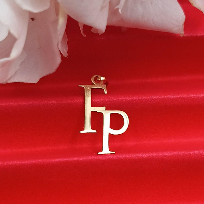 Pendant with Initials FP in 18K Gold