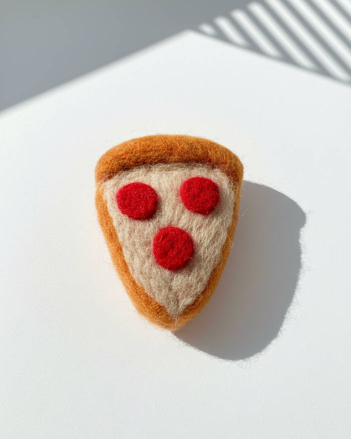 Pepperoni Slice Wool Magnet - Woobbi