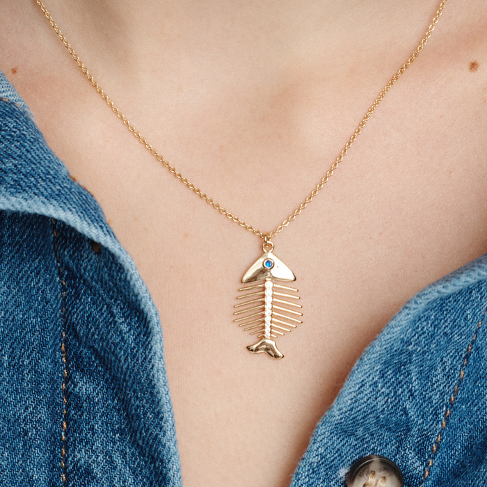 Pesce Fish Necklace - Gold
