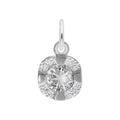 Petite April Birthstone Charm in Sterling Silver