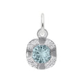 Petite March Birthstone Charm in Sterling Silver