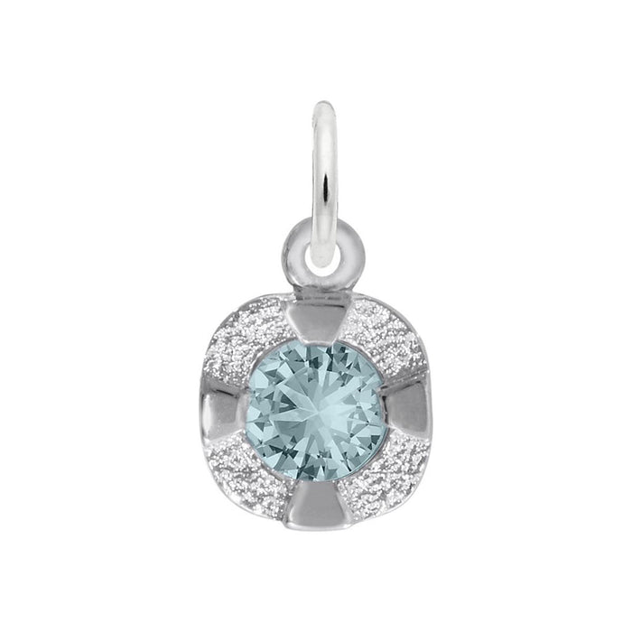 Petite March Birthstone Charm in Sterling Silver