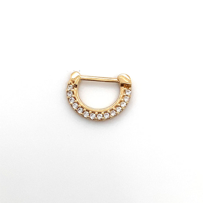 Piercing with Cubic Zirconia in 18K Gold