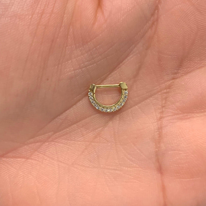 Piercing with Cubic Zirconia in 18K Gold