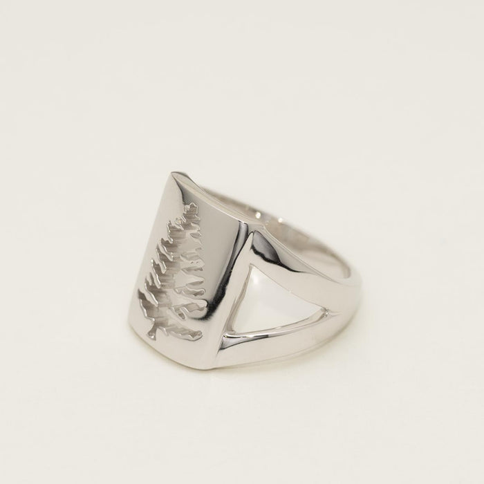 Pine Tree Cutout Ring in Sterling Silver (size 7)