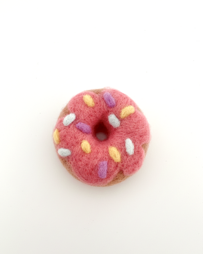 Pink Frosted Donut Wool Magnet - Woobbi