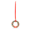 Poppy Wreath Enamel Christmas Decoration