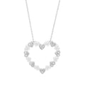 Puffed Heart Shape Necklace in Sterling Silver with Diamonds (1/20ct tw)