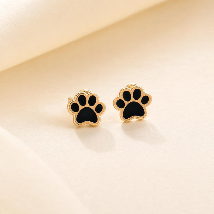 Puppy Paw Children’s Earrings in 18K Gold