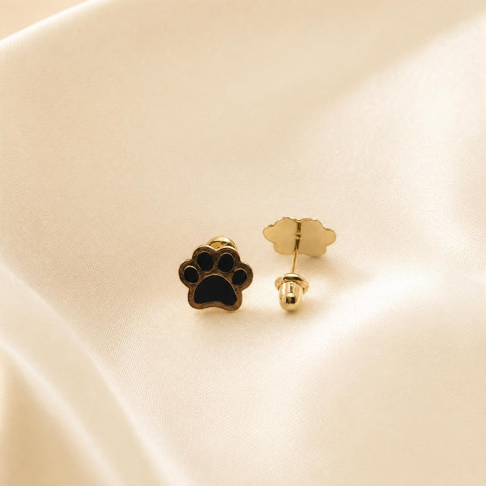 Puppy Paw Children’s Earrings in 18K Gold
