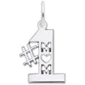 Rembrandt "#1 Mom" Charm in Sterling Silver