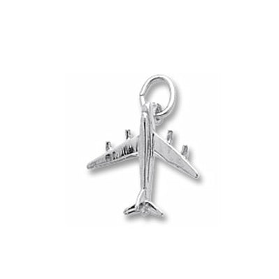 Rembrandt Airplane Charm in Sterling Silver