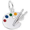 Rembrandt Artist Palette Charm in Sterling Silver