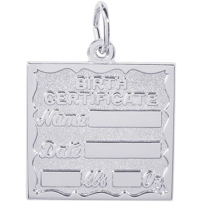 Rembrandt Birth Certificate Charm in Sterling Silver
