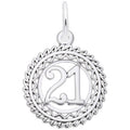 Rembrandt Circle Number 21 Charm in Sterling Silver