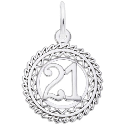 Rembrandt Circle Number 21 Charm in Sterling Silver