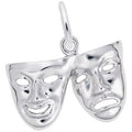 Rembrandt Comedy and Tragedy Charm in Sterling Silver