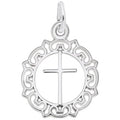 Rembrandt Cross Circle Charm in Sterling Silver