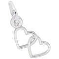 Rembrandt Double Heart Charm in Sterling Silver