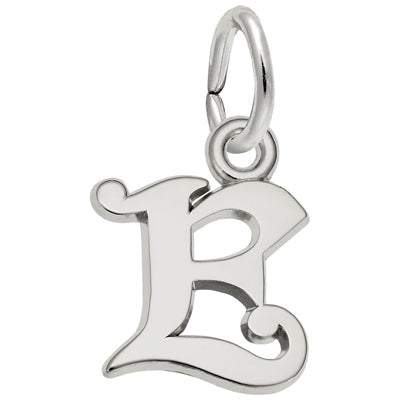 Rembrandt "E" Initial Charm in Sterling Silver