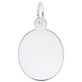 Rembrandt Engravable Oval Disc Charm in Sterling Silver