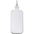 Rembrandt Engravable Rectangular Charm in Sterling Silver