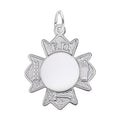 Rembrandt Fire Department Badge Charm in Sterling Silver