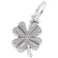 Rembrandt Four Leaf Clover Charm in Sterling Silver