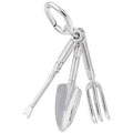 Rembrandt Gardening Tools Charm in Sterling Silver