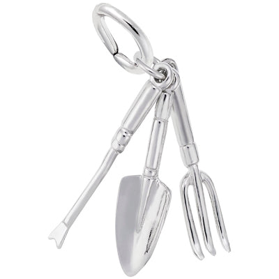 Rembrandt Gardening Tools Charm in Sterling Silver