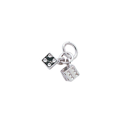 Rembrandt Hanging Dice Charm in Sterling Silver