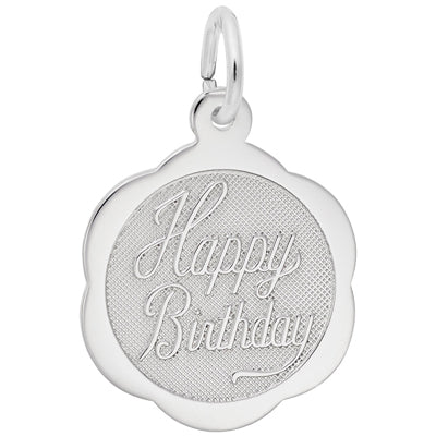Rembrandt Happy Birthday Charm in Sterling Silver