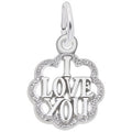 Rembrandt I Love You Charm in Sterling Silver