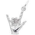 Rembrandt I Love You Charm in Sterling Silver