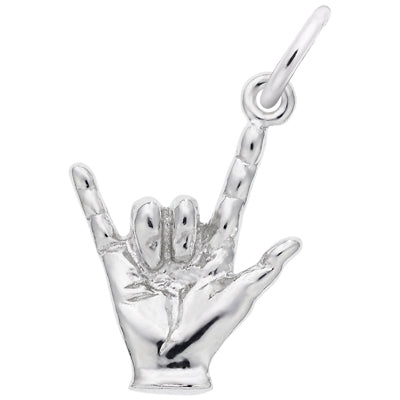Rembrandt I Love You Charm in Sterling Silver