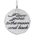 Rembrandt I Love You To The Moon and Back Charm in Stering Silver