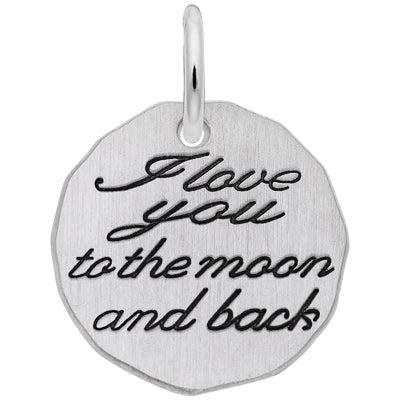 Rembrandt I Love You To The Moon and Back Charm in Stering Silver